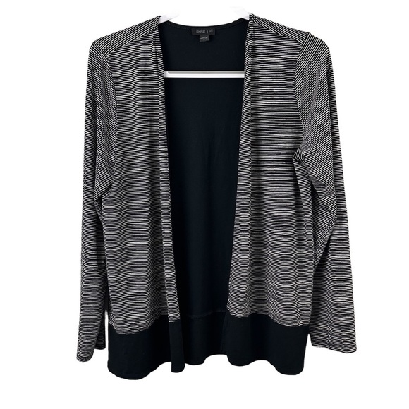 J.Jill Wearever Collection Striped Jersey Knit Cardigan Top - Picture 1 of 6